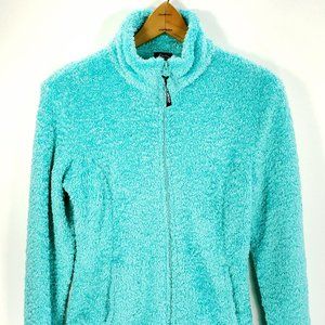 Early Winters Jacket Women's Small Teal Polartec Zip Front Fleece